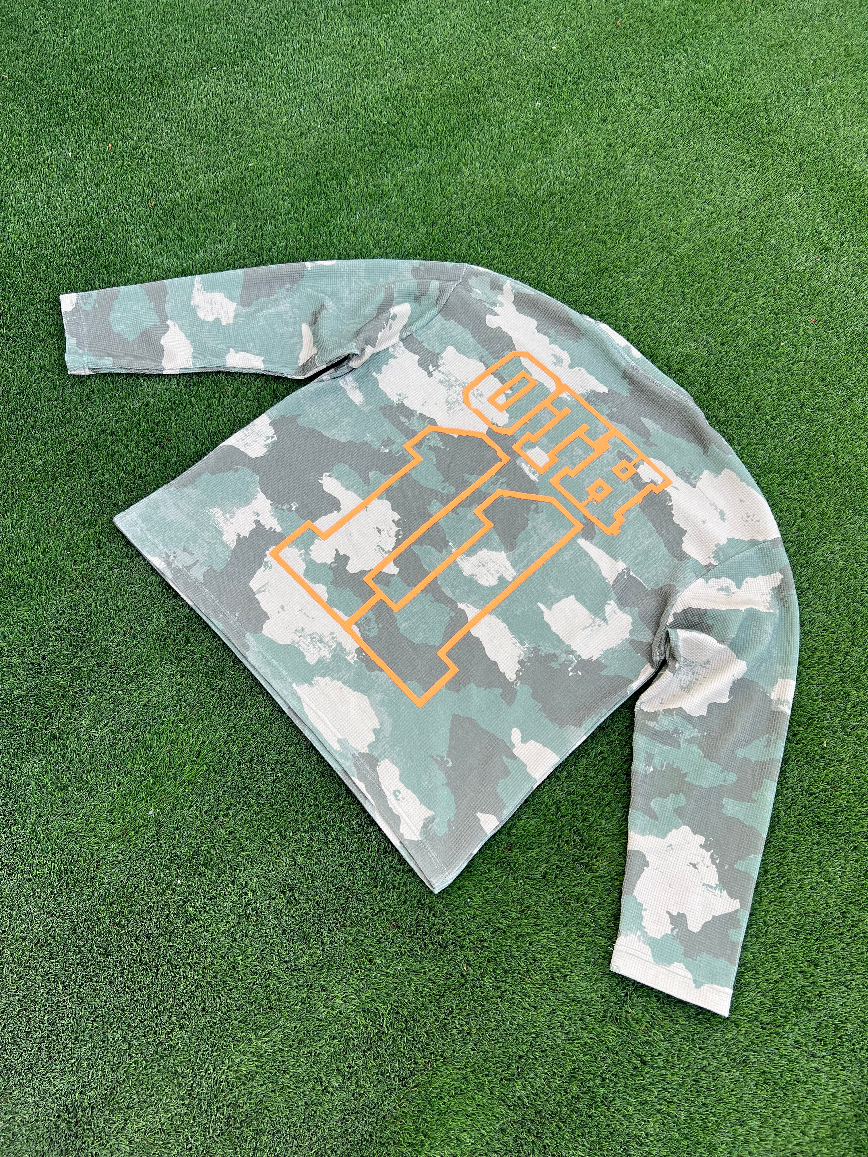 Green Camo - Waffle Knit Jersey